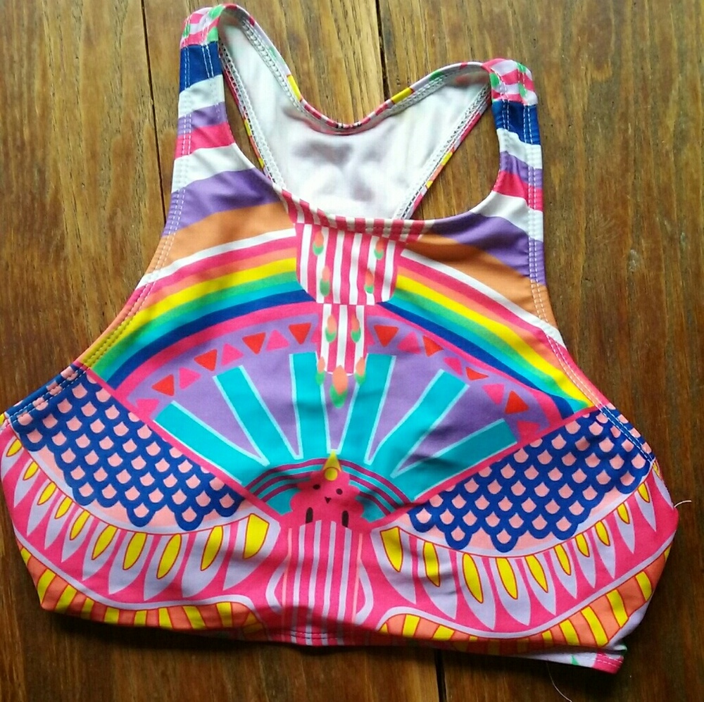 High neck swim top