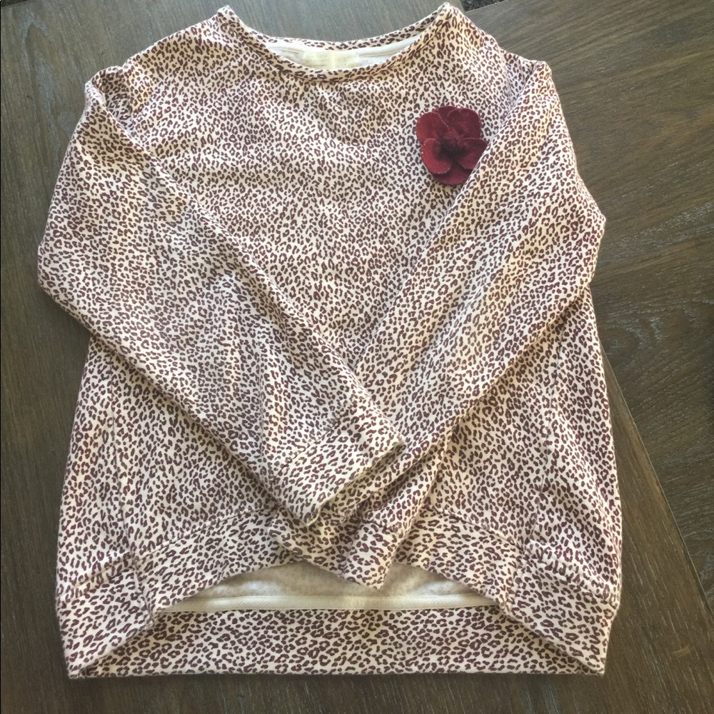 Zara girls 9-10 long sleeve top w/ flower detail