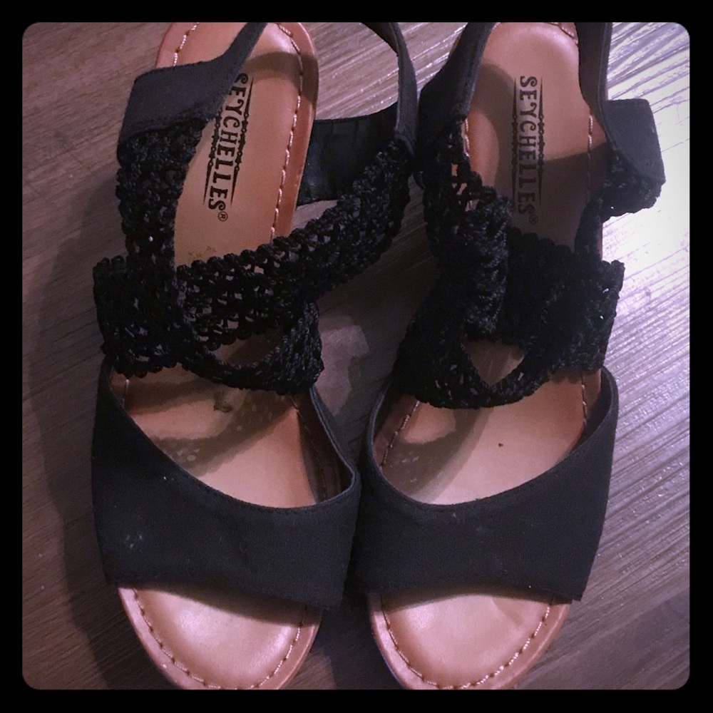 Seychelles wedge black shoes