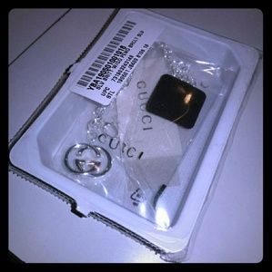 Gucci Women's Silver Pendant Logo Bracelet 7in.