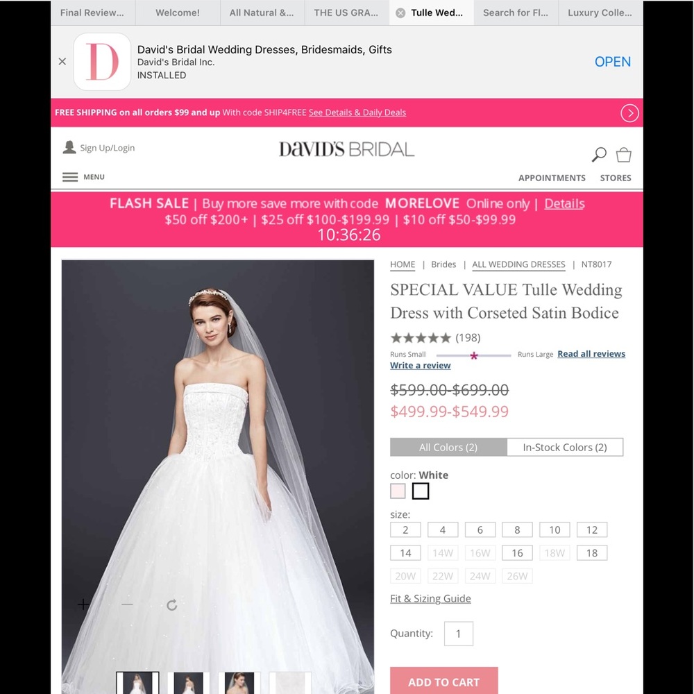 Davids Bridal Strapless Ball Gown