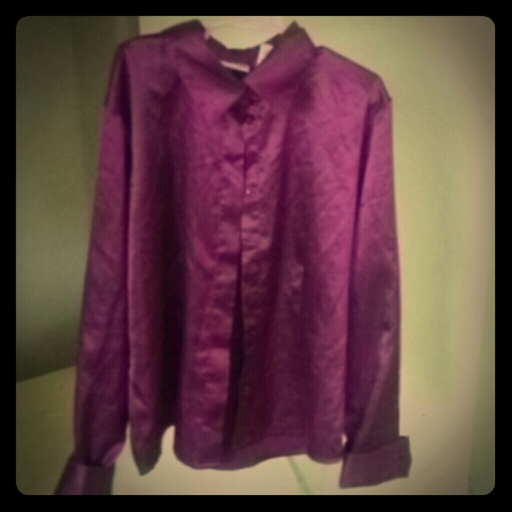 Purple satin blouse
