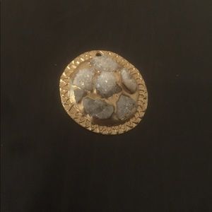 Circle white crystal pendant