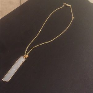White crystal gold necklace
