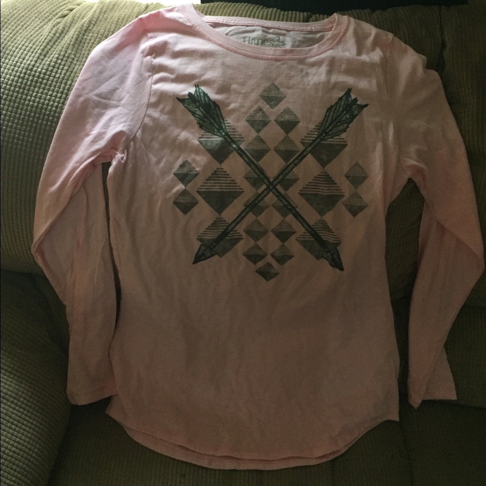 Long sleeve pink tee