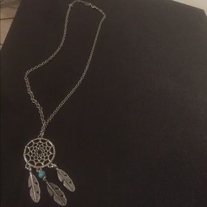 Silver dream catcher necklace