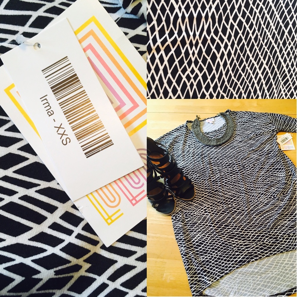 🌟NWT LuLaRoe IRMA xxsmall shirt- black