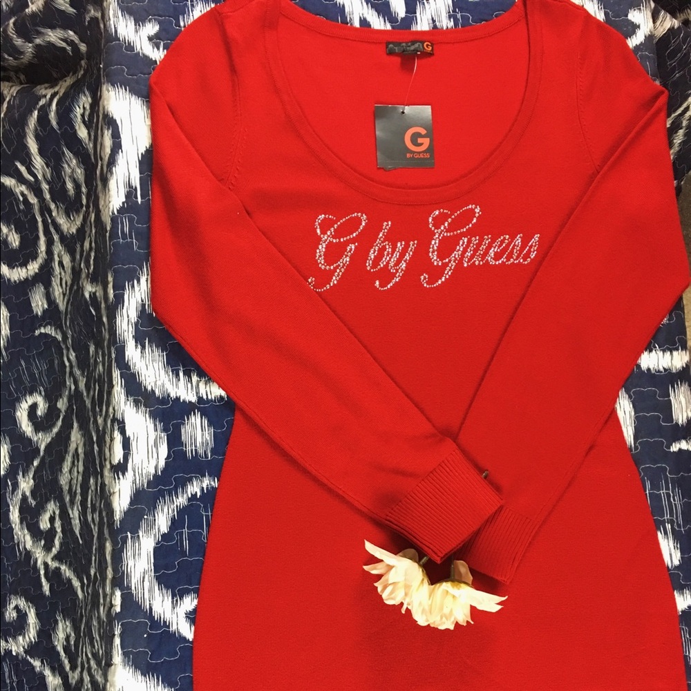 G by Guess Shannon Logo Sweater Dress Sz L