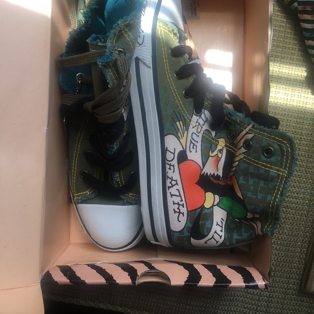 Green Ed Hardy shoes