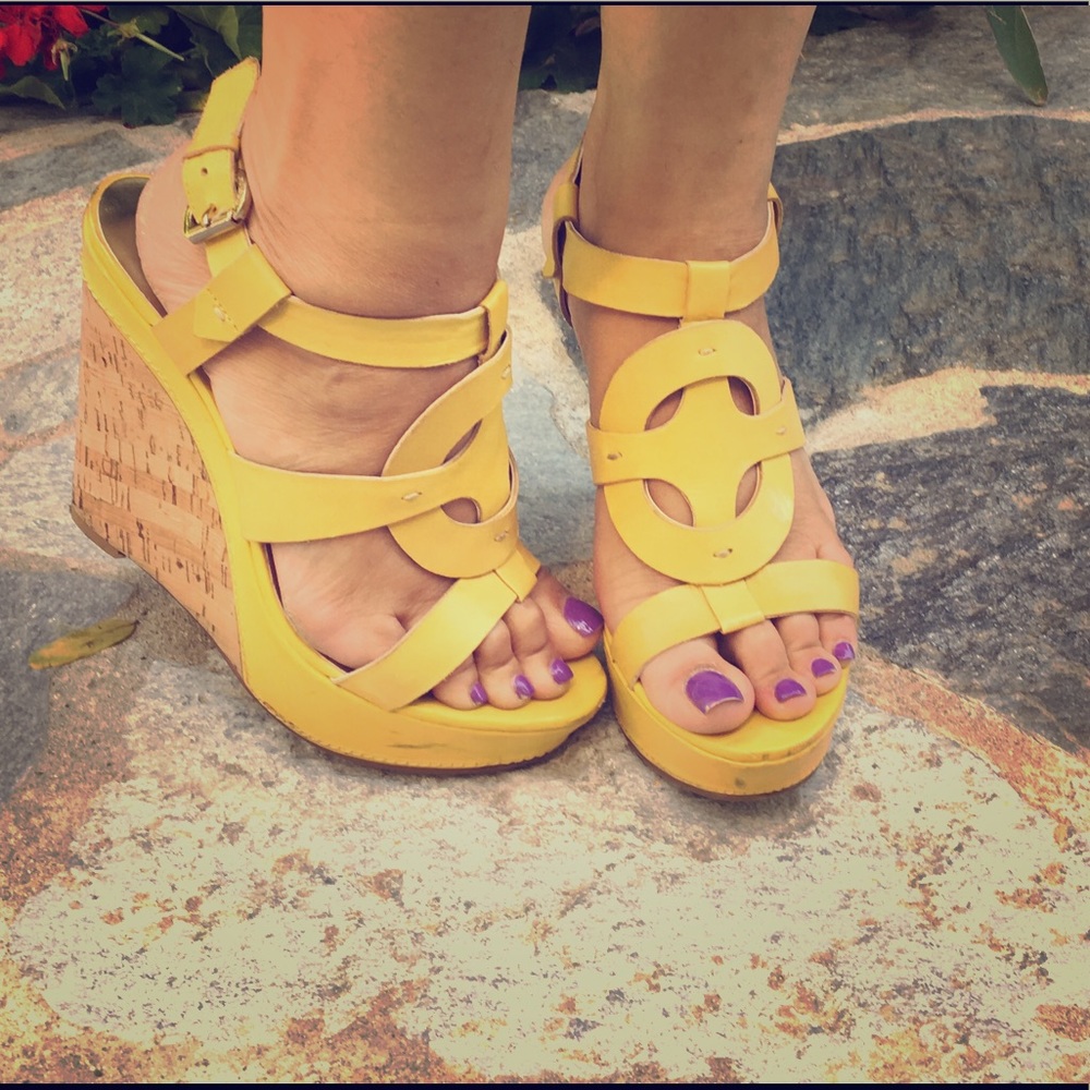 Guess Yellow Wedges