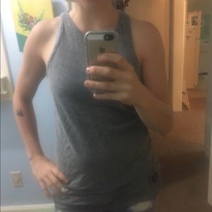 Grey high neck workout tank (pure barre)