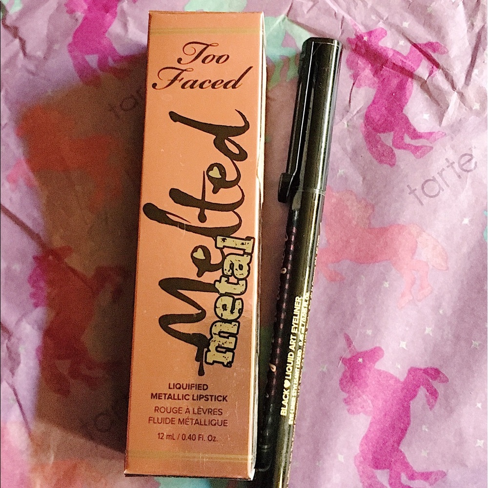 Too Faced Melted Metal Lipstick & Sketch Marker
