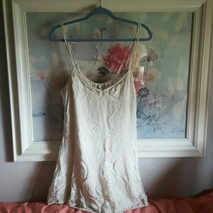 Cream American Eagle Lace Slip Dress