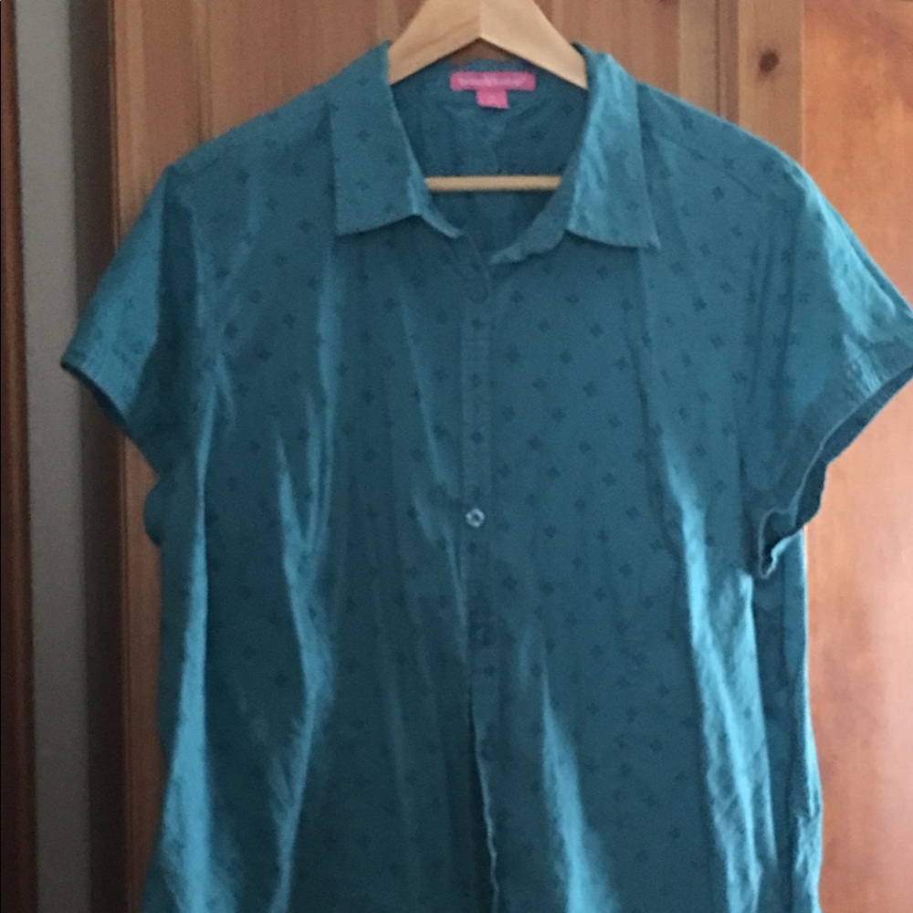 Aqua Cap sleeved button down
