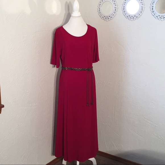 leonard leonard berry colored dress w belt leonard leonard berry colored dress w belt