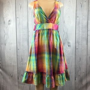 AMERICAN RAG Rainbow Plaid Size Small Sundress