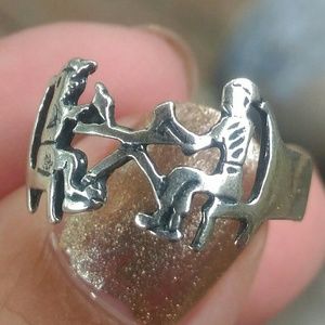 sterling figural Bali ring