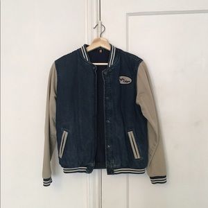 Topshop Jean Varsity Jacket