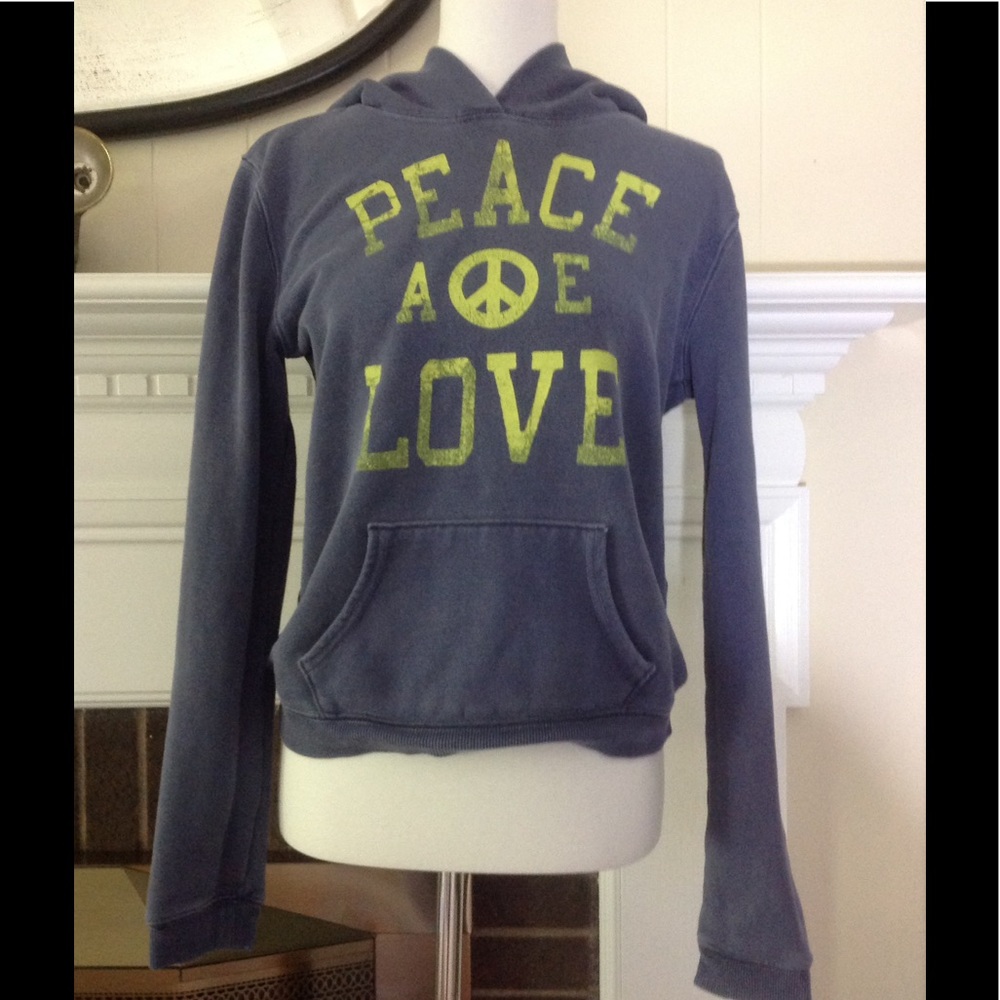 American E O Blue STATEMENT Peace Love Hoodie