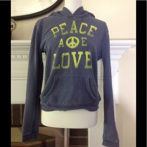 American E O Blue STATEMENT Peace Love Hoodie