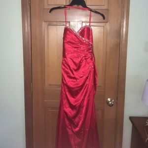 Red Silky Prom Dress