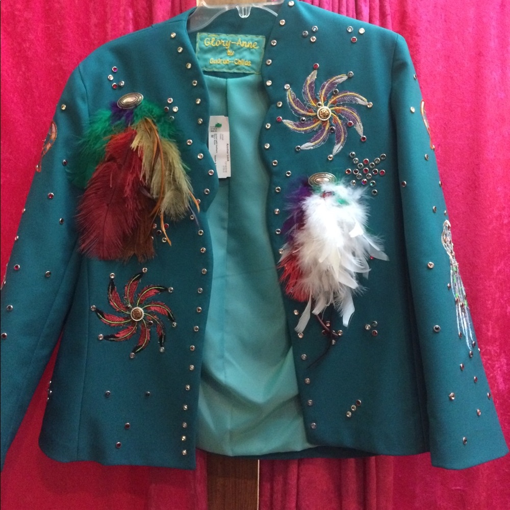 Beautiful Teal embellished jacket
