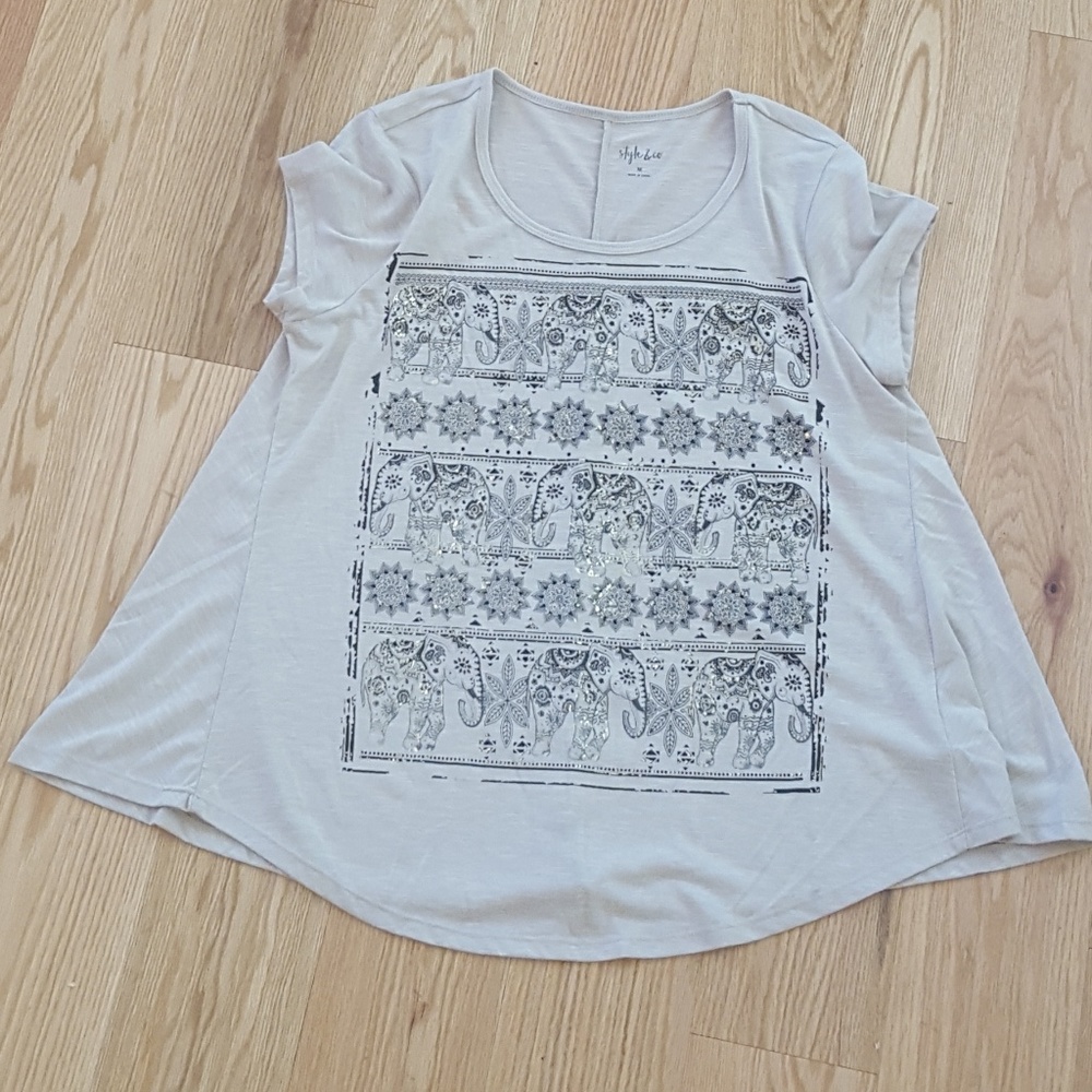 Elephant embellished tee