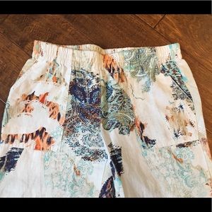 Chico's paisley pattern linen pants
