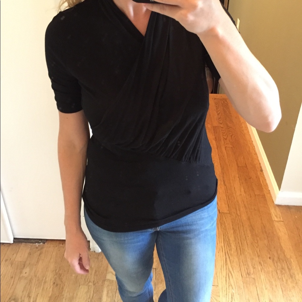 Ann Taylor black wrap shirt