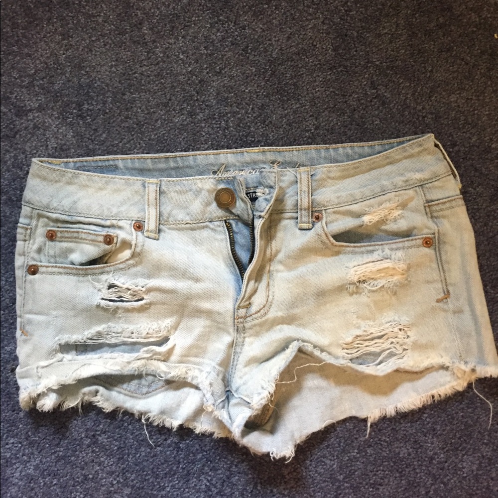Ripped jean shorts