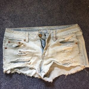 Ripped jean shorts