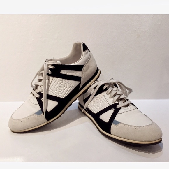 white chanel sneakers 40 chanel shoes authentic chanel white black white chanel sneakers 40 chanel shoes authentic chanel white black