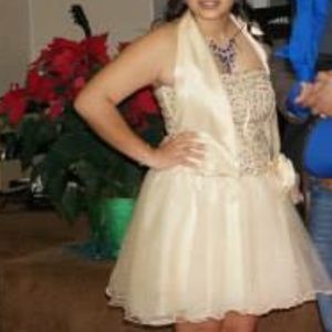 bibian formal gold short dress