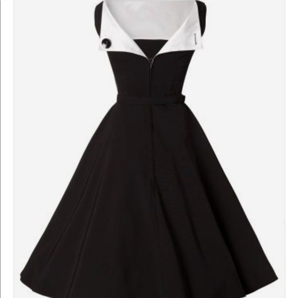 Bettie Page black and white dress
