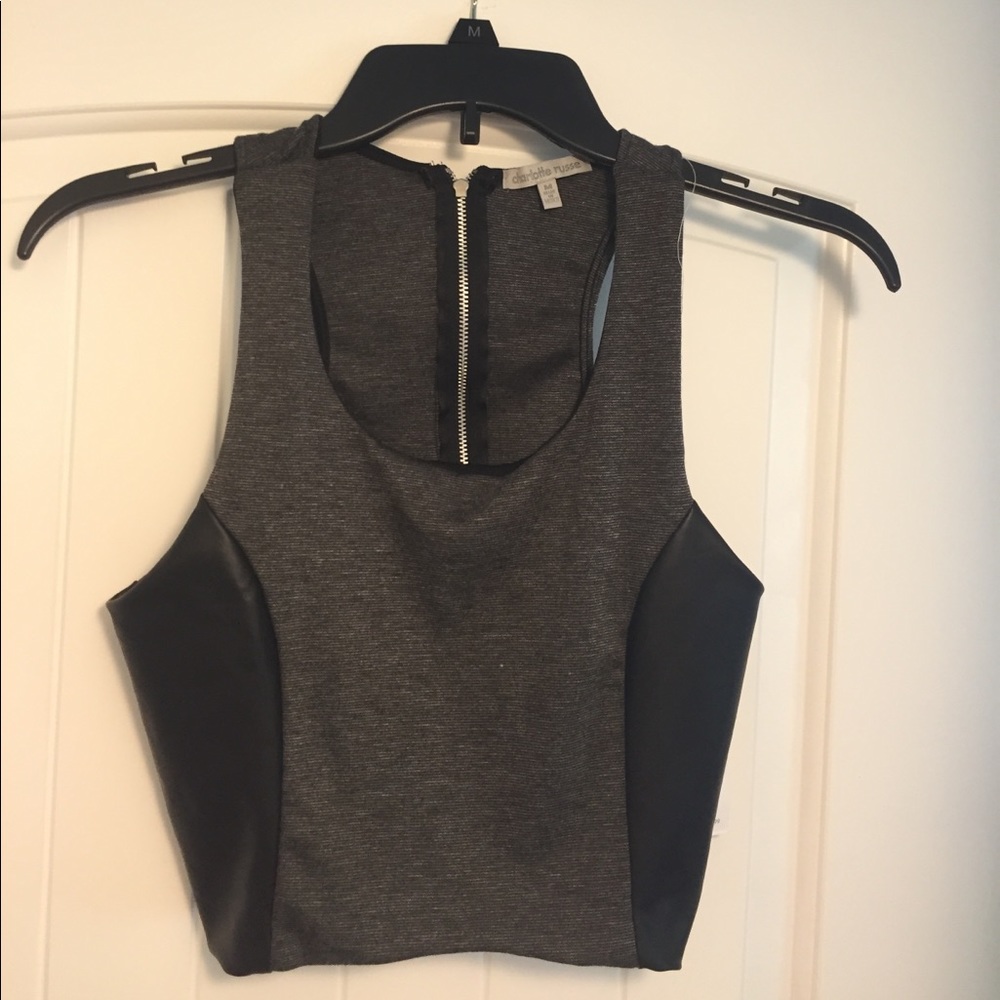 Pleather Racer-back crop top