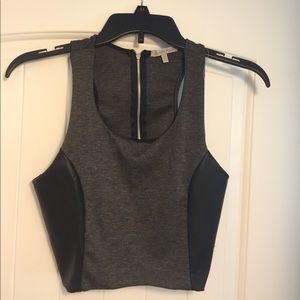 Pleather Racer-back crop top