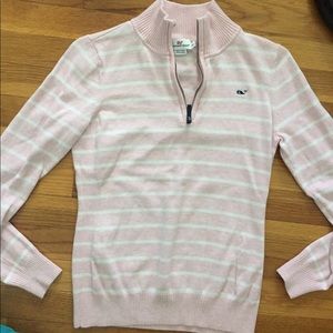 Vineyard vines stripped quarter zip sweater