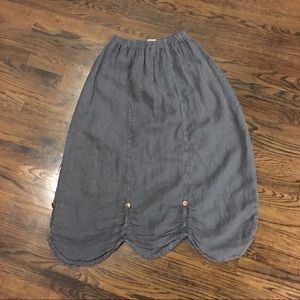 {Bodil Collection} Grey Lagenlook linen skirt