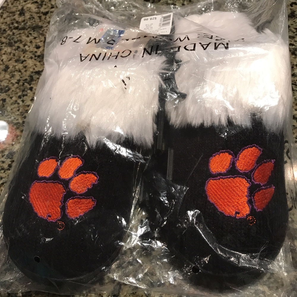 Clemson Tigers Fuzzy Slippers