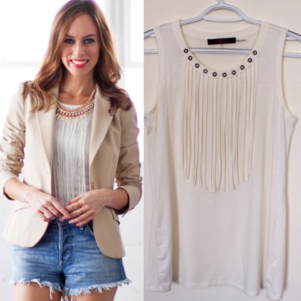 NWOT Fringe Sleeveless Top SZ S