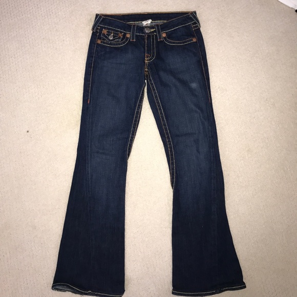 True Religion Women's Flare Dark Blue Jeans - Picture 3 of 5