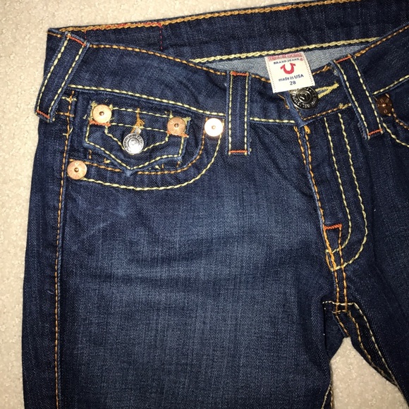 True Religion Women's Flare Dark Blue Jeans - Picture 4 of 5