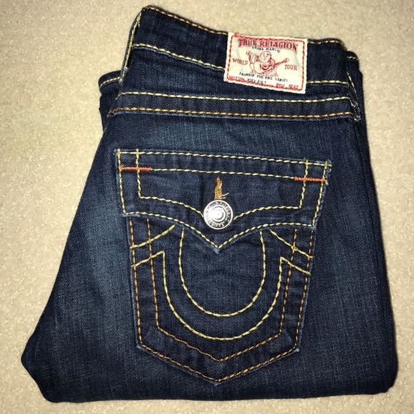 True Religion Women's Flare Dark Blue Jeans - Picture 1 of 5