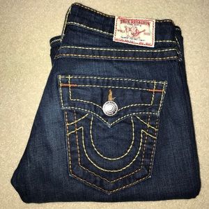 True Religion Women's Flare Dark Blue Jeans