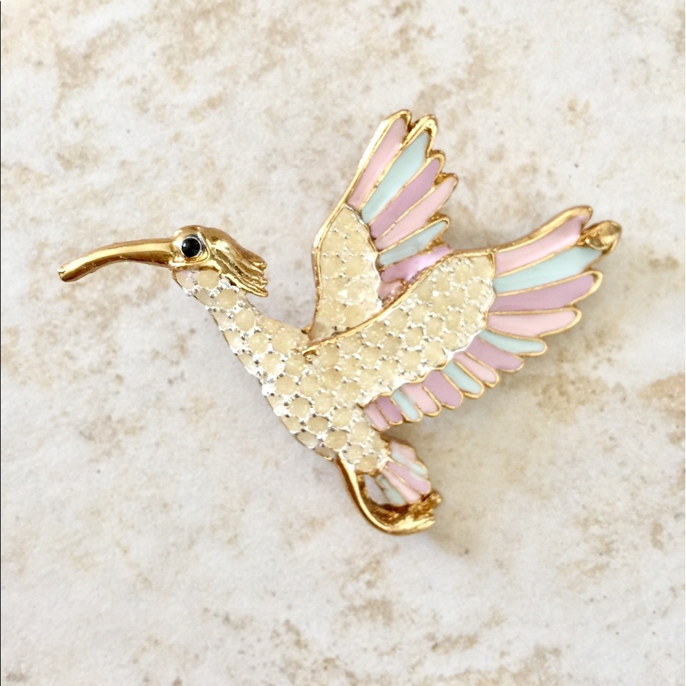 Enamel colorful Bird Brooch