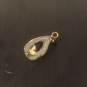 White crystal with purple necklace