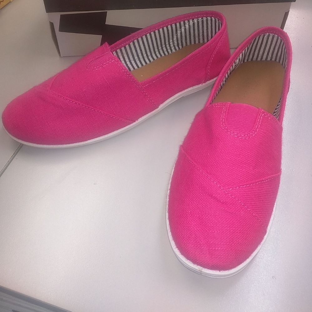 Hot pink canvas slip on shoes - KALI TOTAL