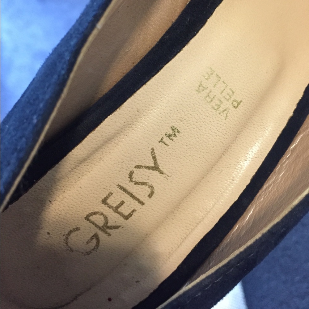 Navy Blue Italian High Heels - Picture 2 of 3