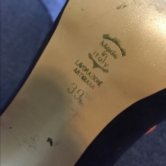 Navy Blue Italian High Heels - Picture 3 of 3