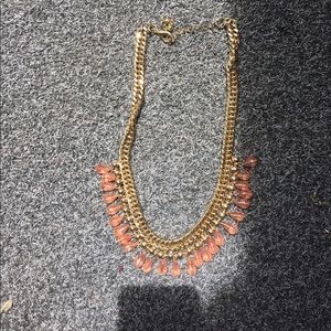 Gold and peach chunky necklace